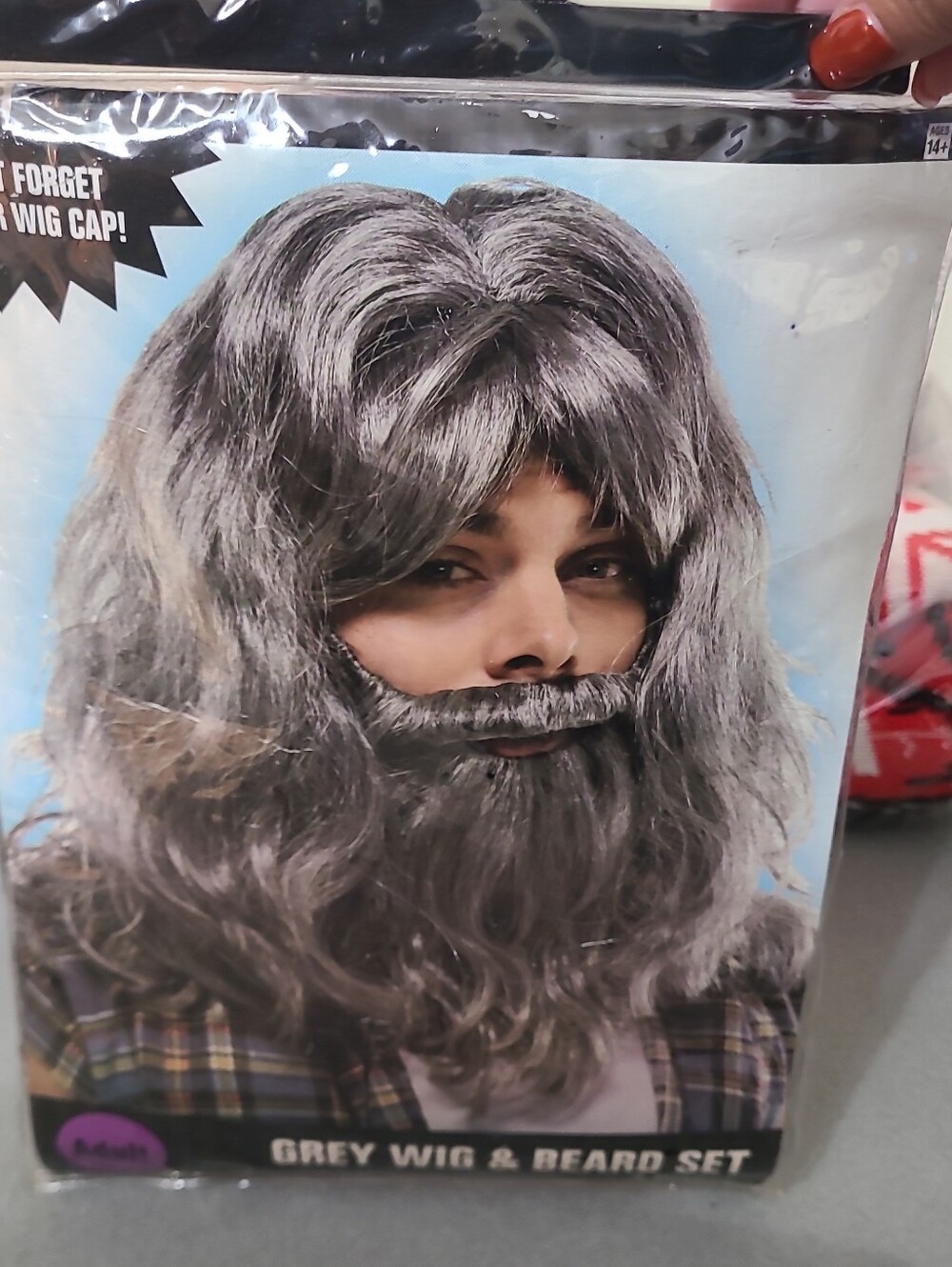 Grey Wig & Beard Set for Men Halloween Costume - Classic Grey